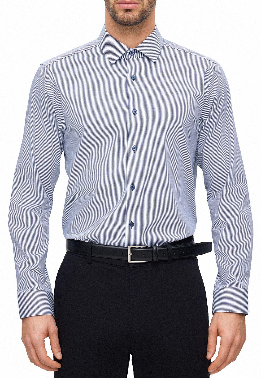Camisa Formal Hombre Easy Care (Cuidado Fácil) Azul-0