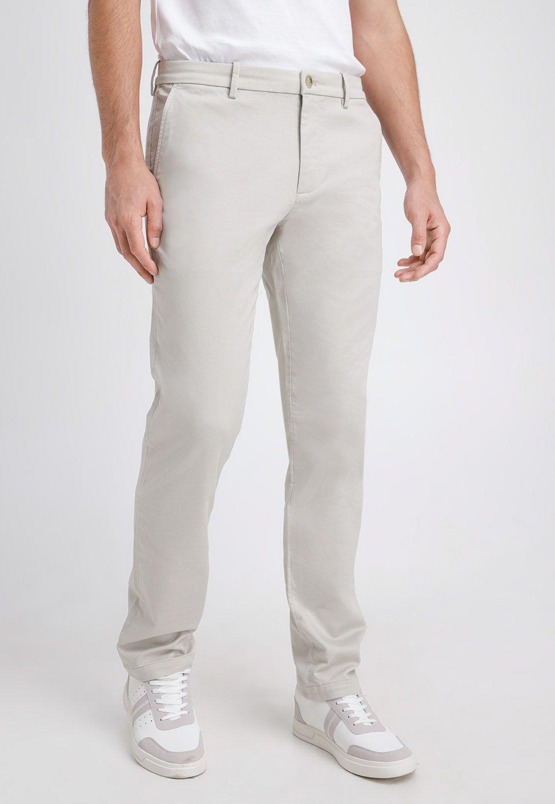 Pantalón Casual Liso Chino Beige-0