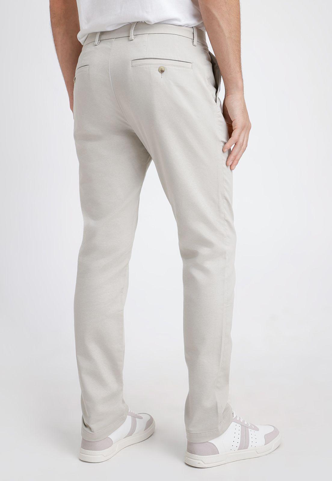 Pantalón Casual Liso Chino Beige-1