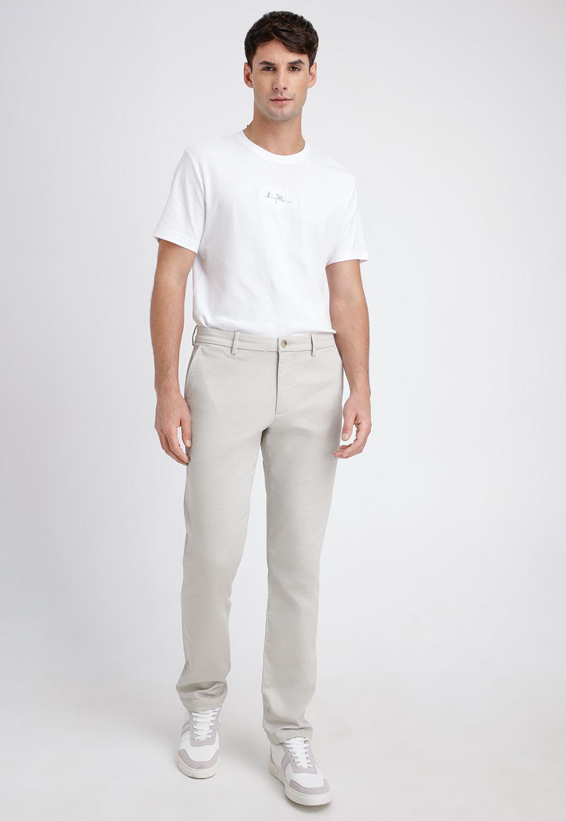 Pantalón Casual Liso Chino Beige-3