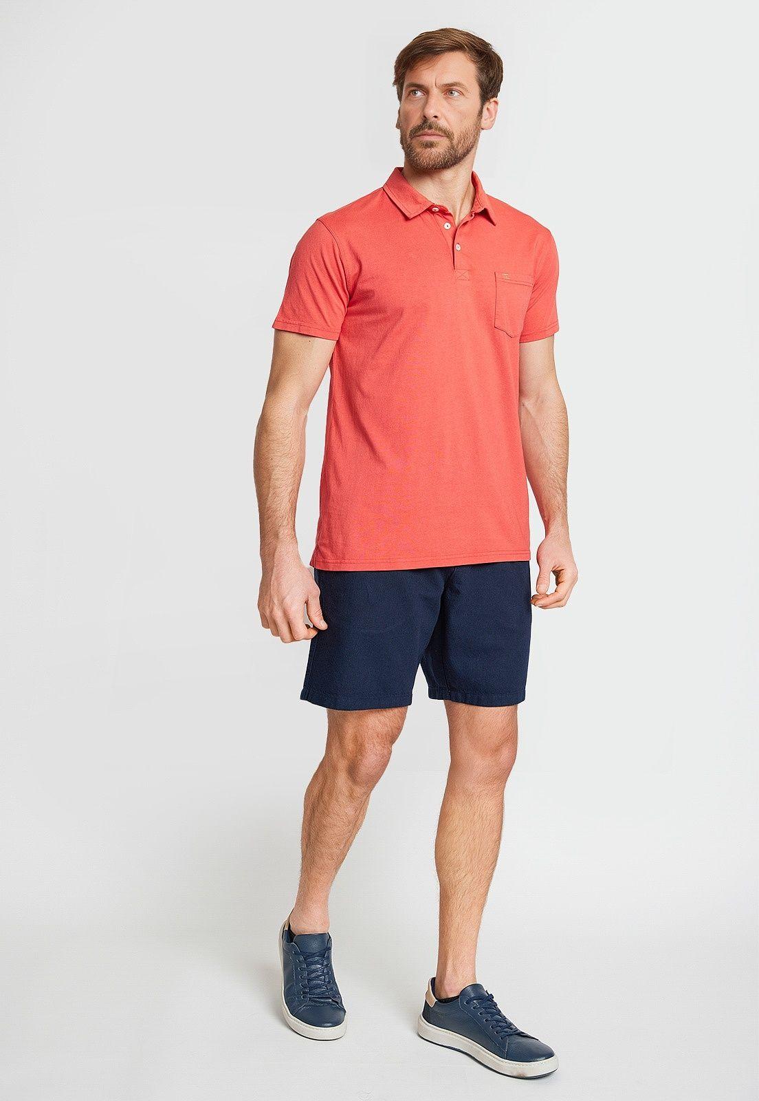 Polera Hombre Algodón Polo Slim Marc Coral-3