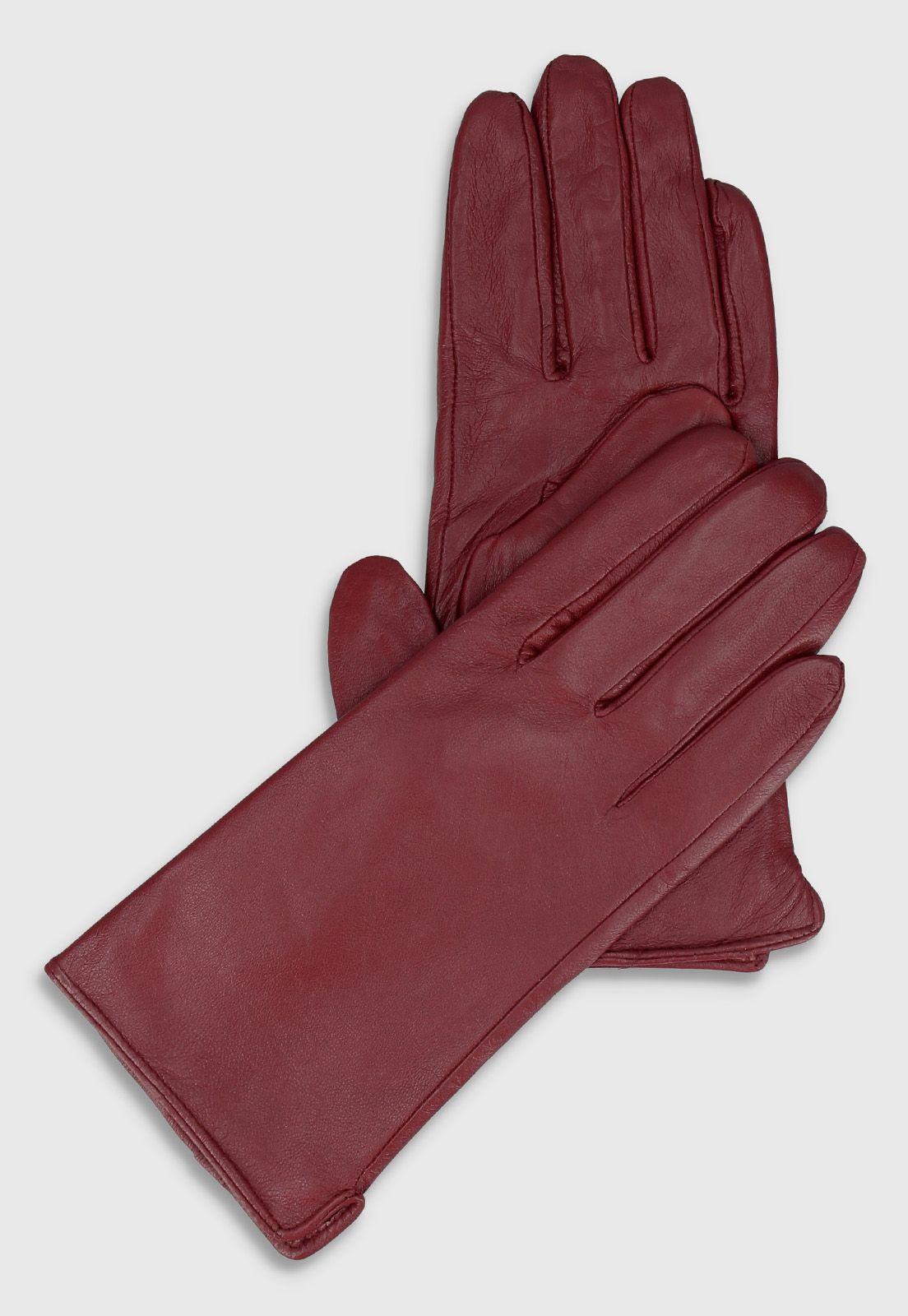 Guantes De Cuero Burdeo-0