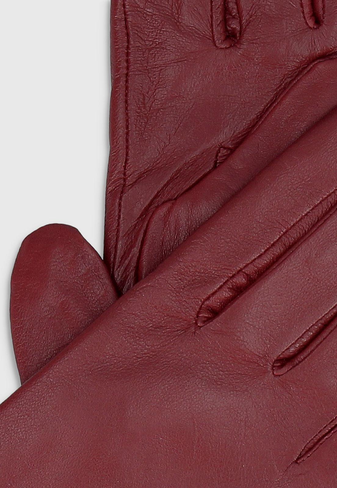 Guantes De Cuero Burdeo-1