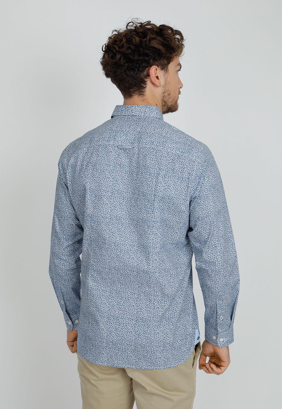 Camisa Manga Larga hombre Slim Fit Barton Algodón Azul-1