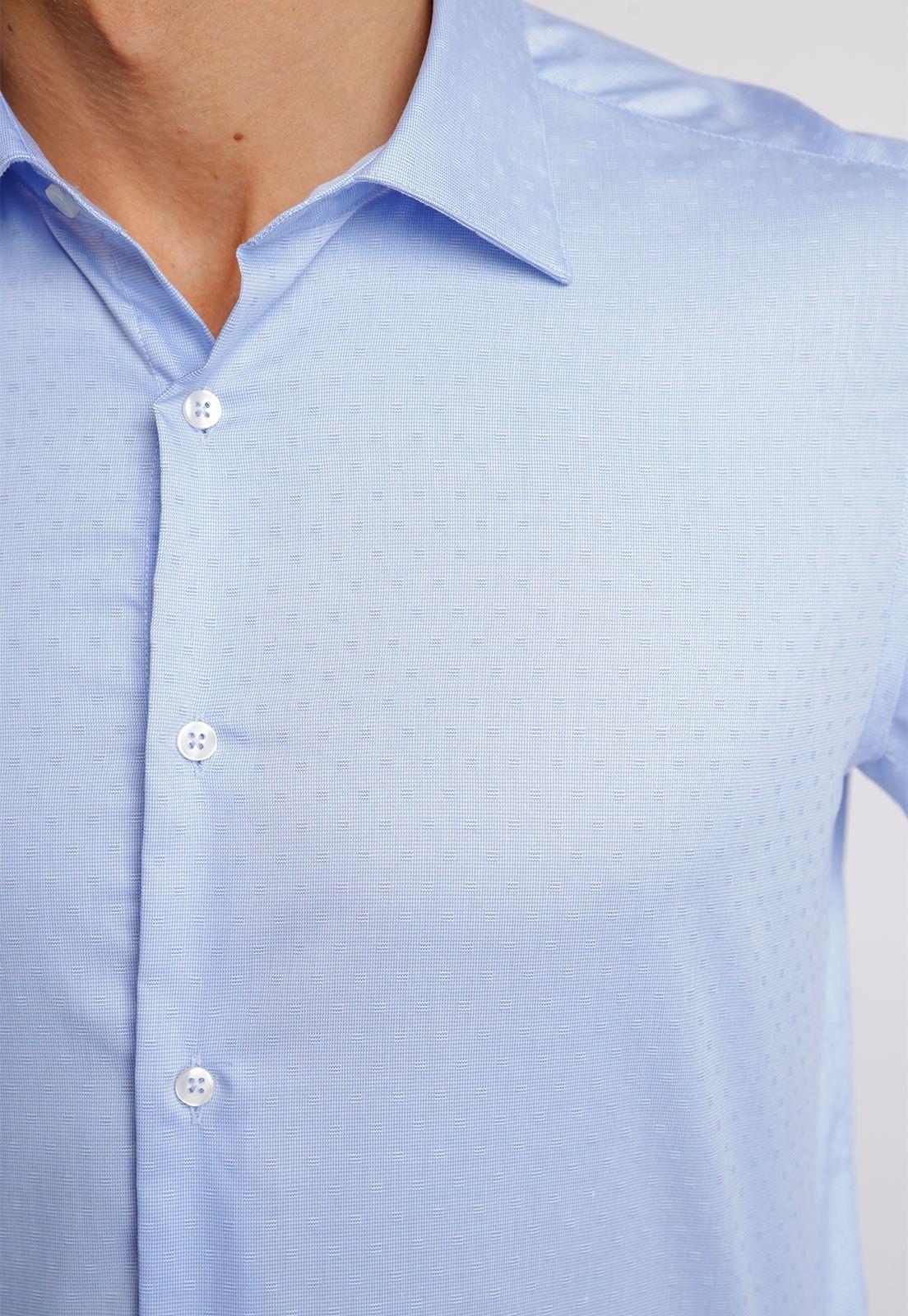 Camisa hombre Formal Slim Fit Vercelli Algodón Celeste-2