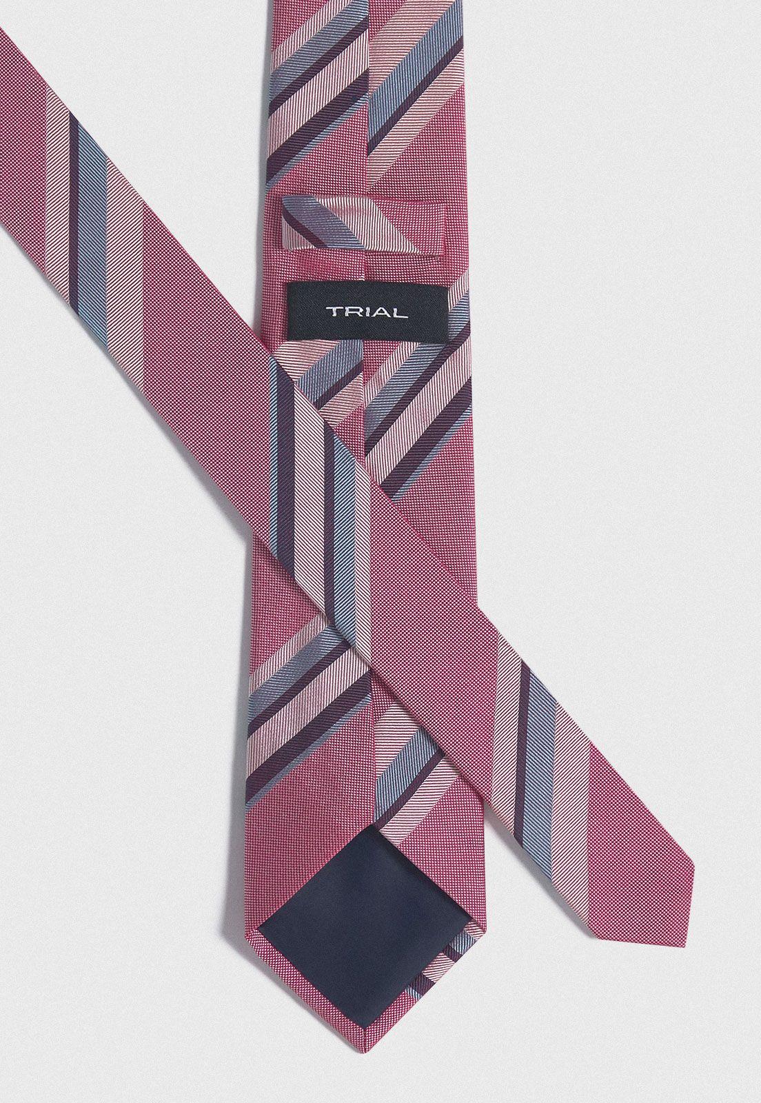 Corbata Formal Hombre Seda Rayas Executive Rosado-2