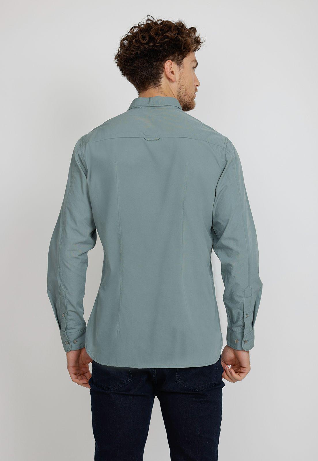 Camisa hombre manga larga basilio verde-1