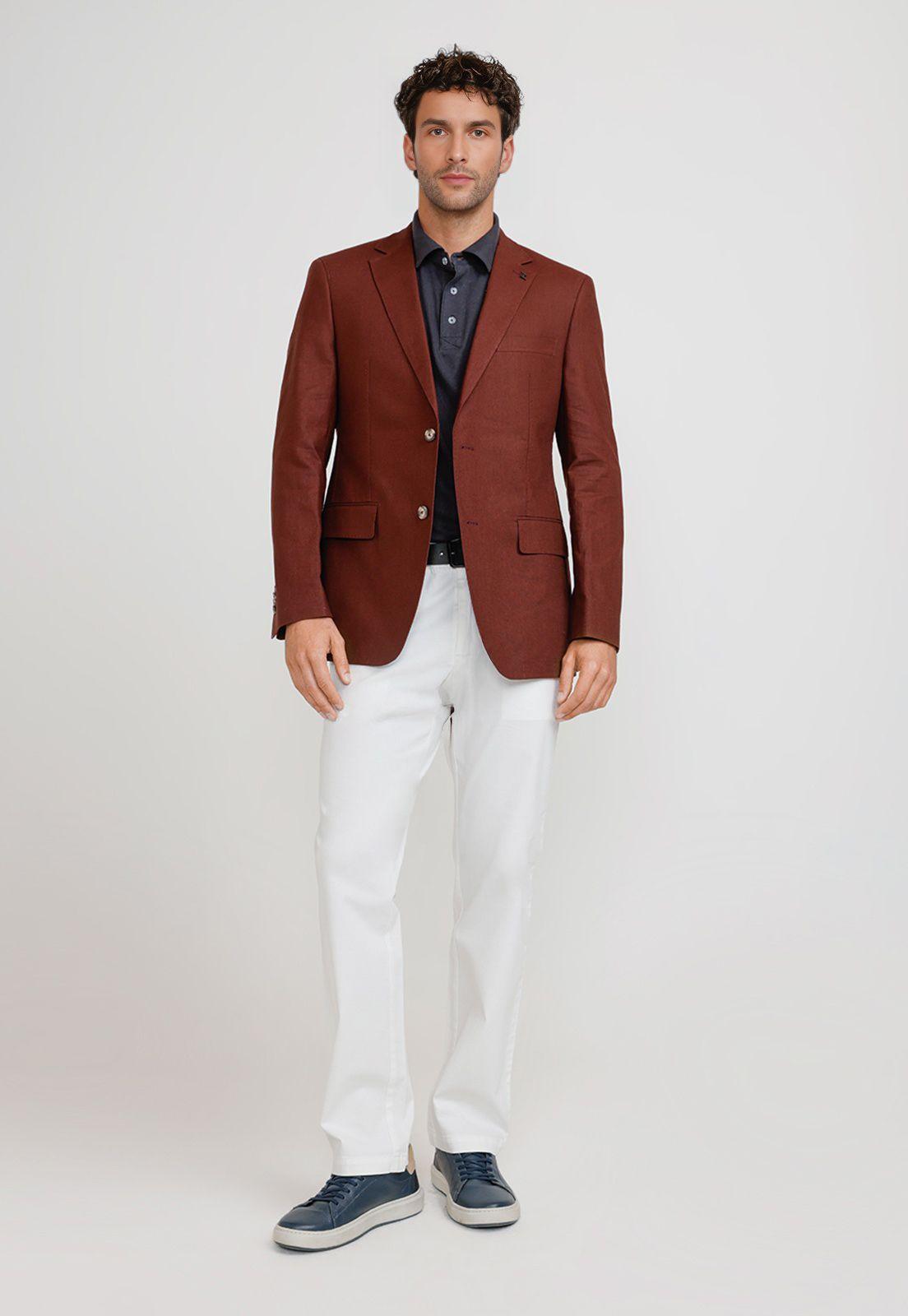 Chaqueta Hombre Lino Cesar Burdeo-3