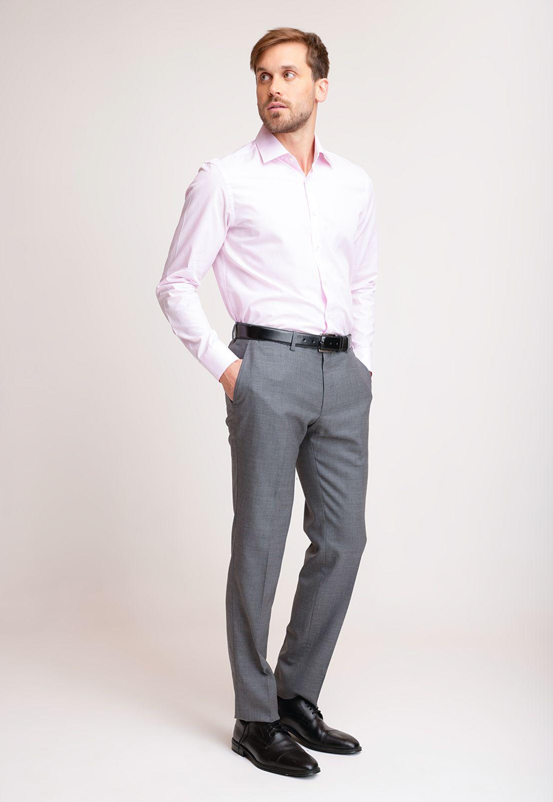 Pantalón Formal Hombre Lana S100'S Liso Slim Perfect Suit Gris-3