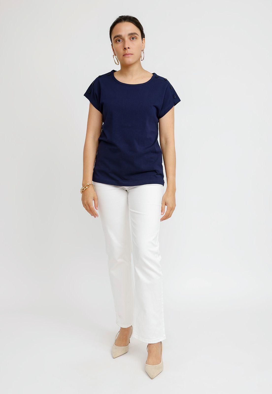 Polera Mujer Bilbao Algodón Peruano Navy-3