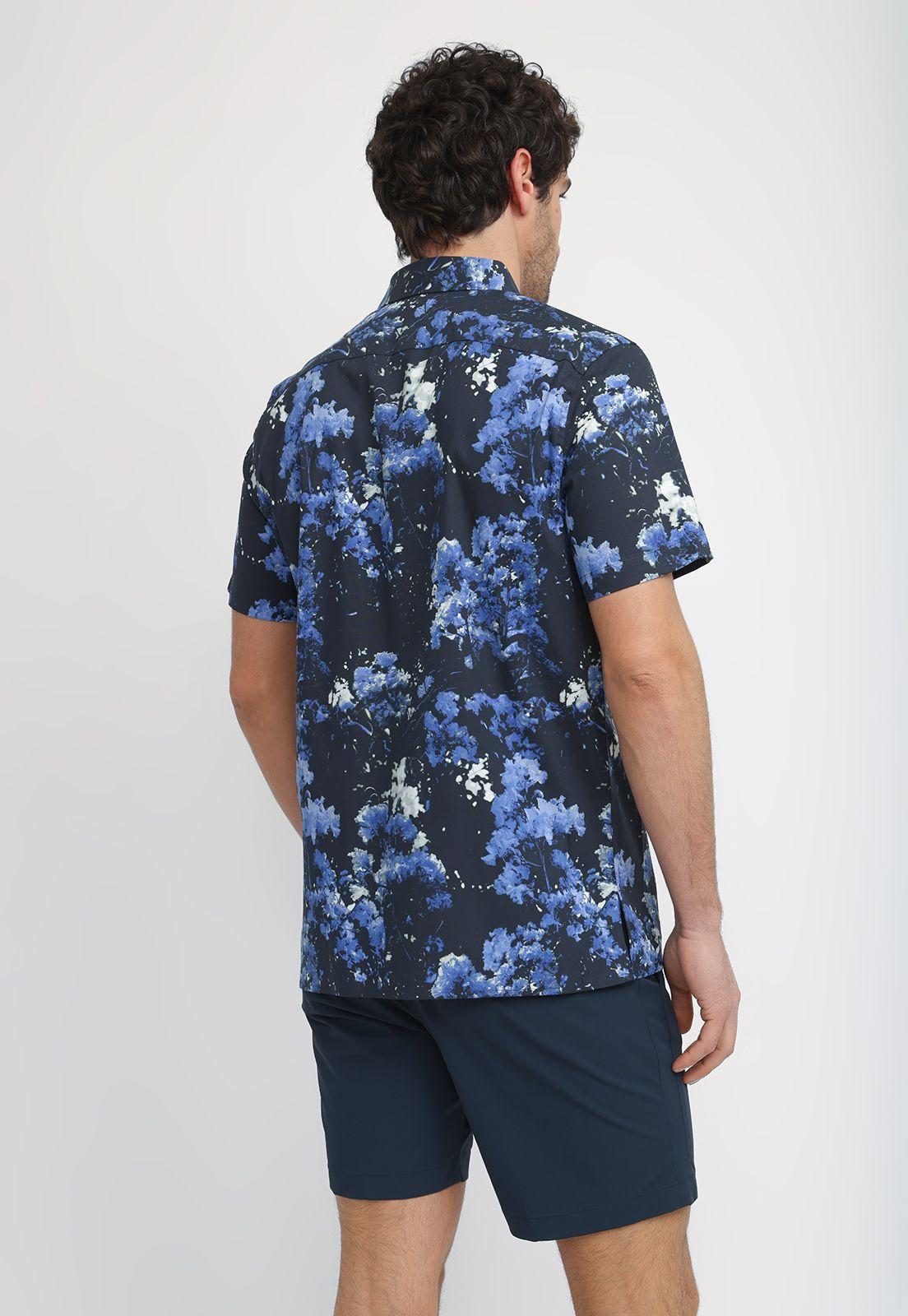 Camisa Hombre Manga Corta Estampada Navy 4KSW7034-1