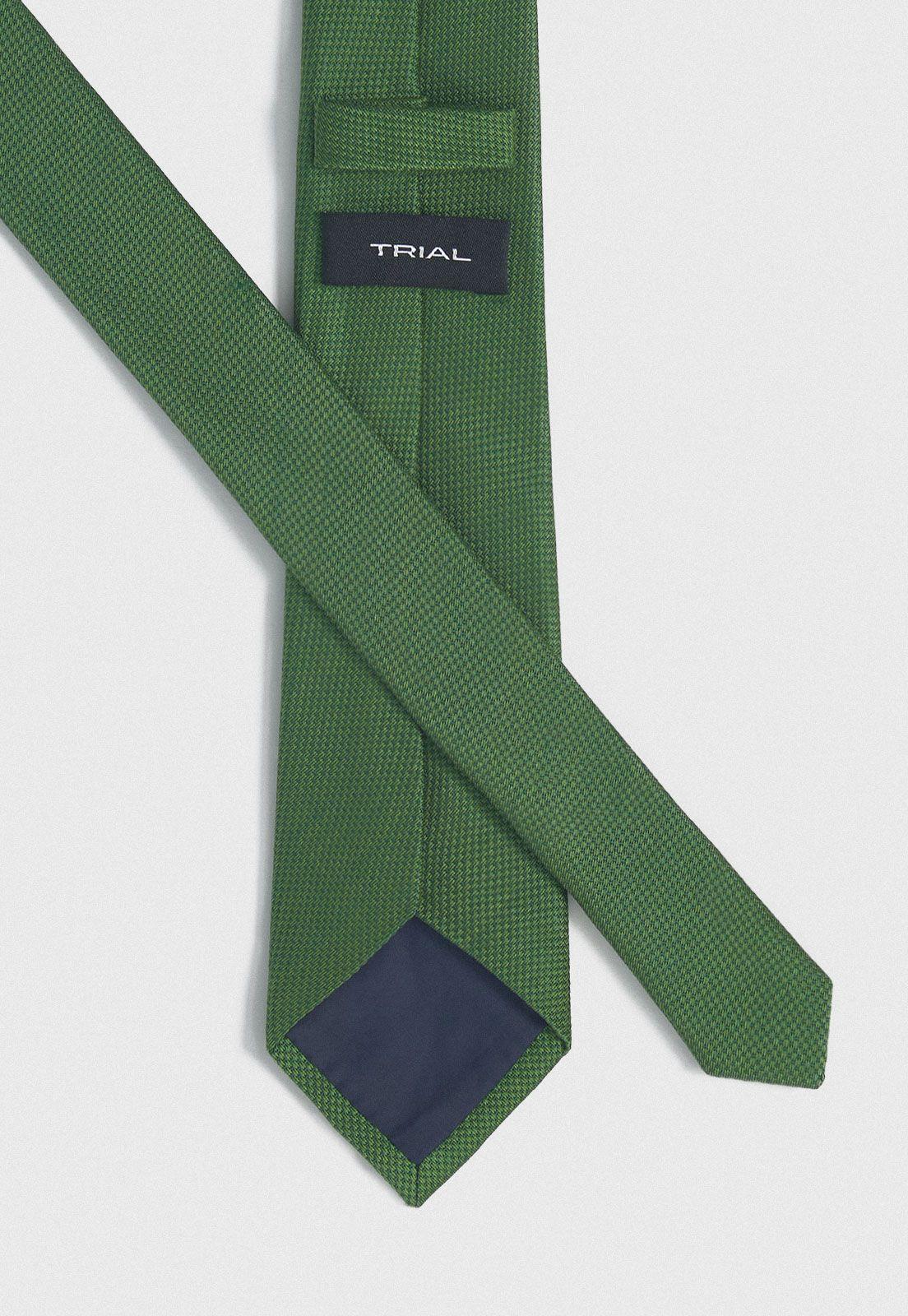 Corbata Formal Hombre Mezcla Seda Algodón Liso Executive Verde-2