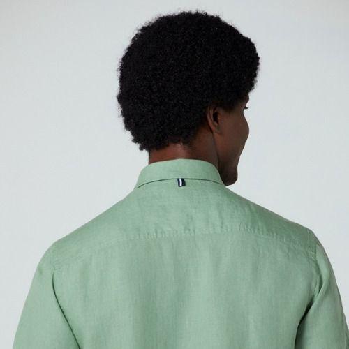 Camisa Hombre Manga Corta Pete Lino Verde-2
