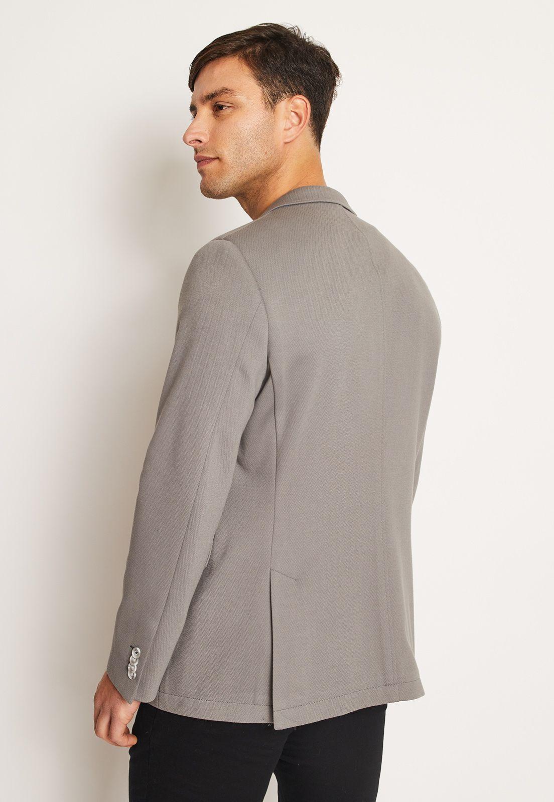 Chaqueta Hombre Casual Knit Gris Claro-1