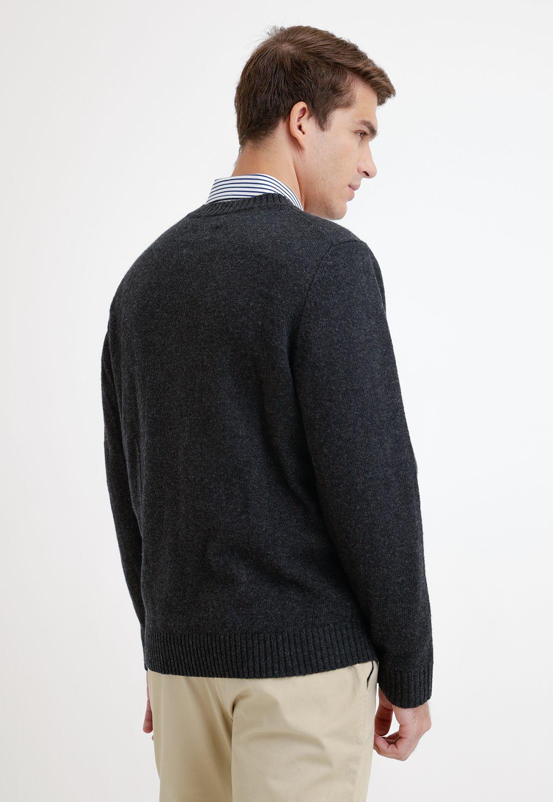 Sweater hombre cuello redondo liso marengo-1