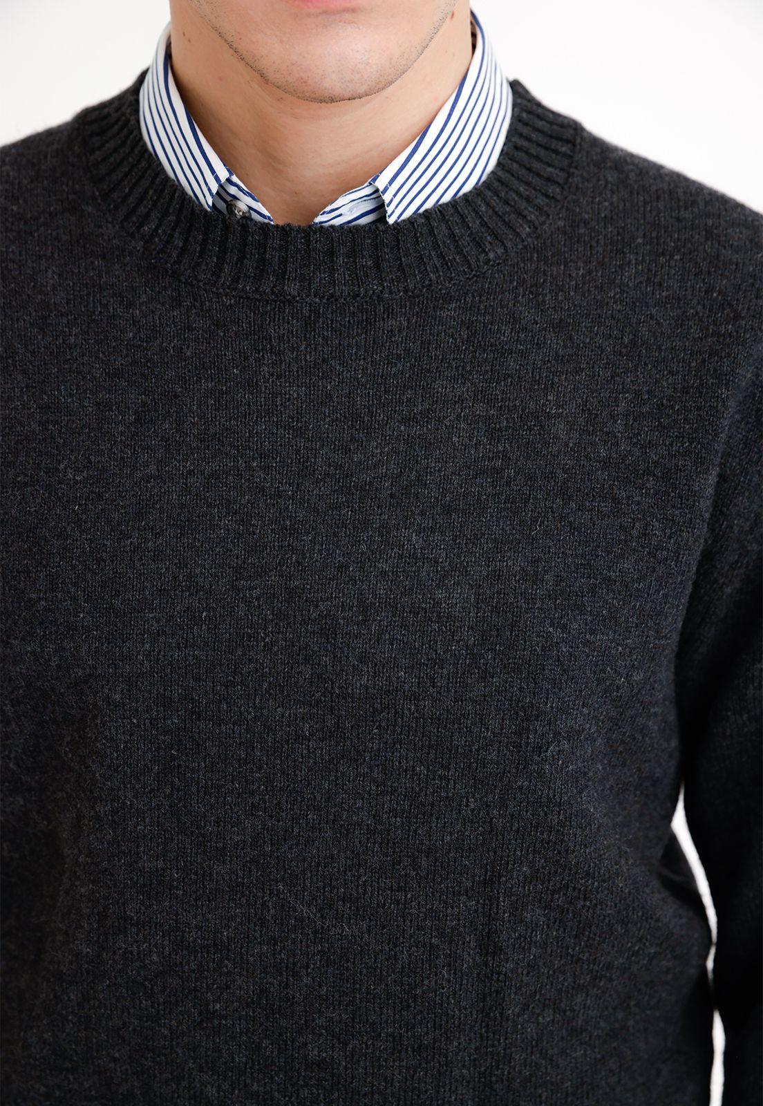 Sweater hombre cuello redondo liso marengo-2