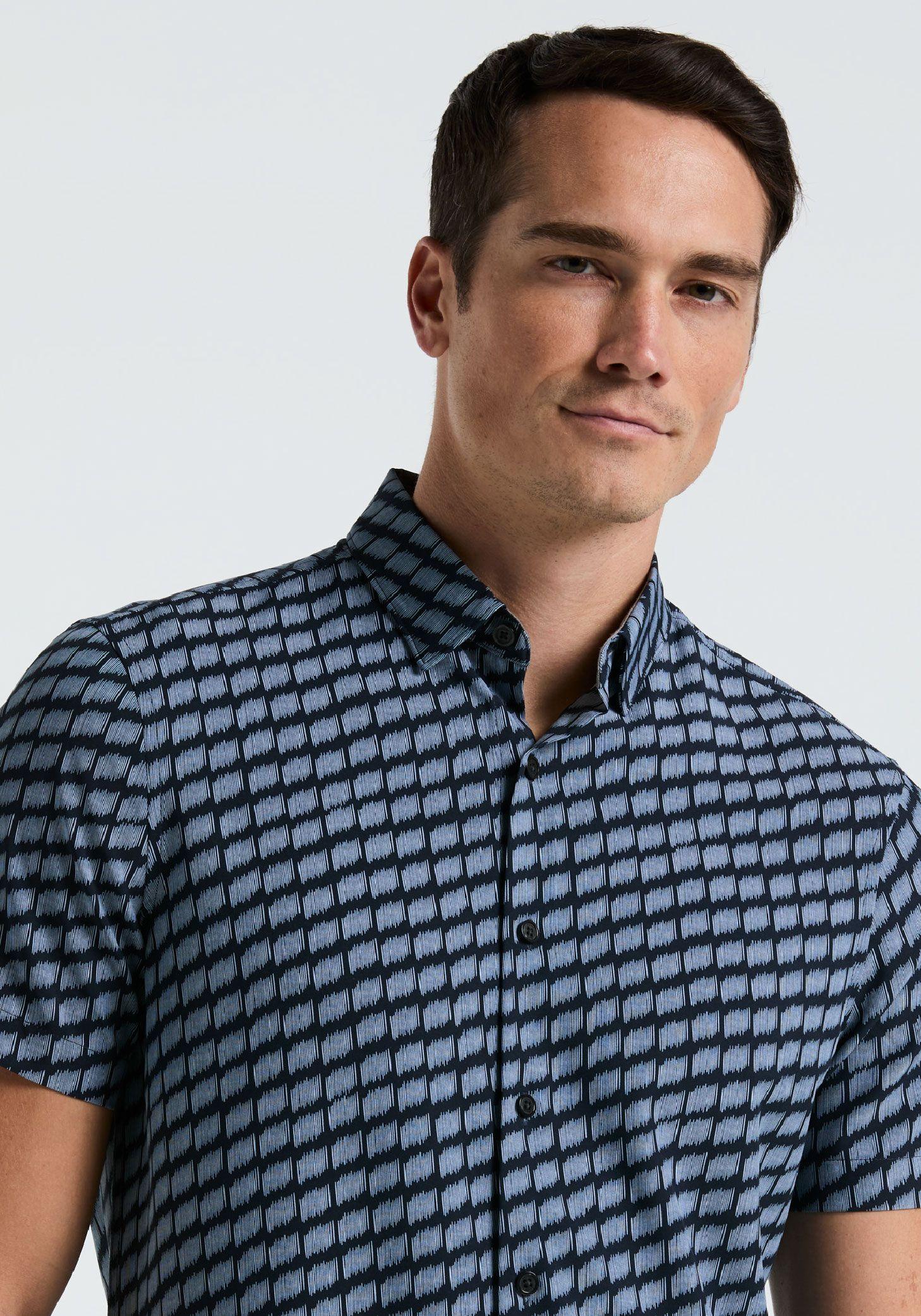 Camisa Hombre Manga Corta Estampada navy 4KSW7043-2