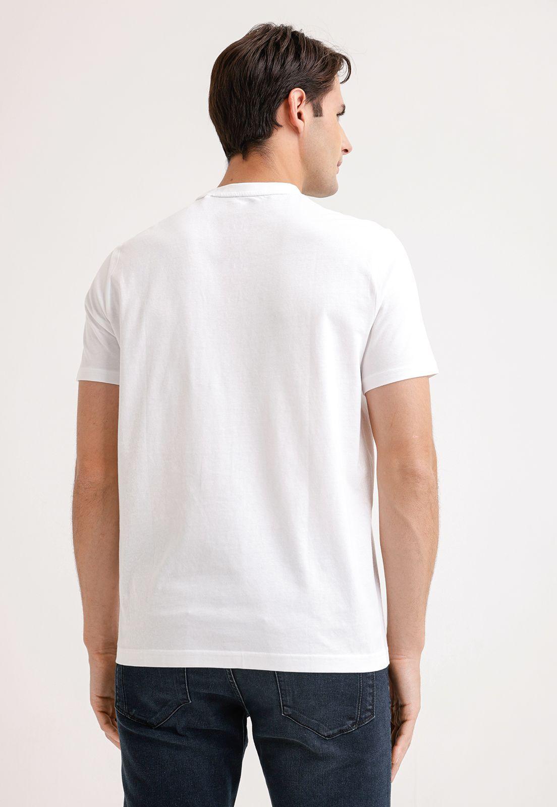 Polera Hombre Manga Corta Con Estampado Blanco-1