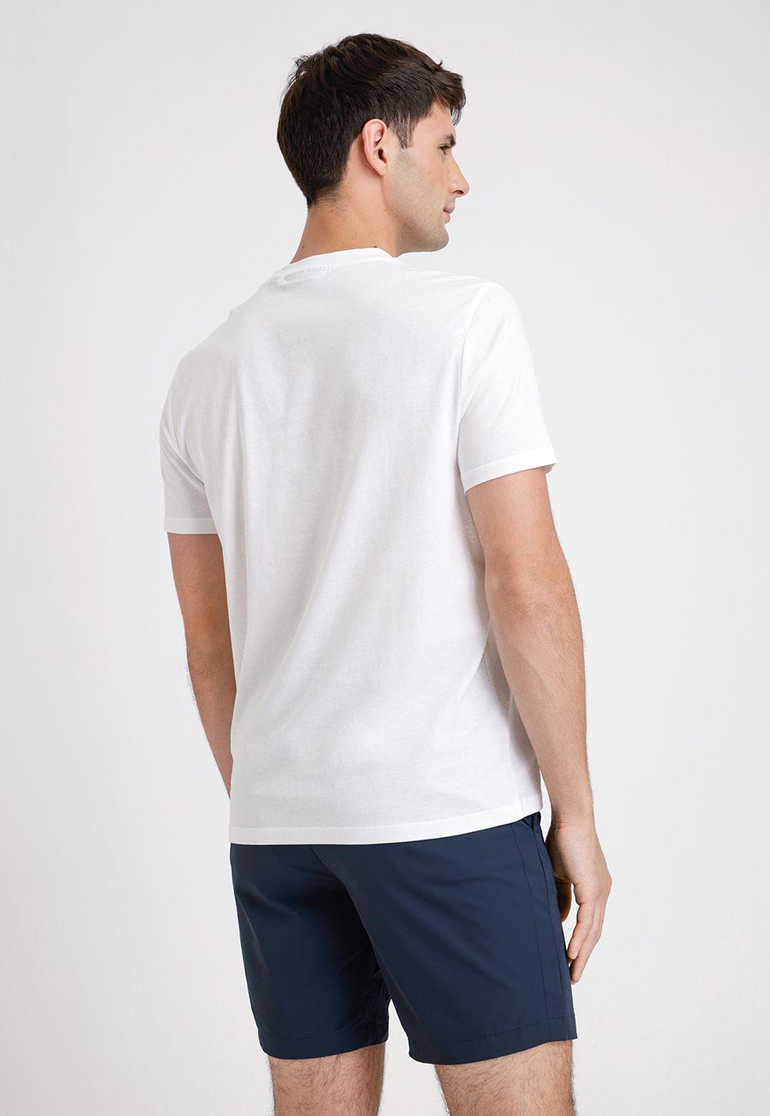 Polera Hombre Manga Corta Con Estampado Blanco-1