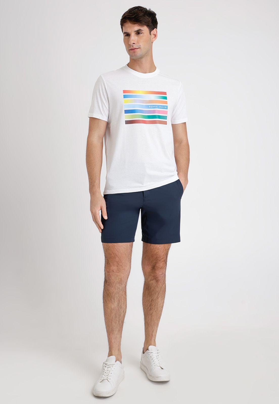 Polera Hombre Manga Corta Con Estampado Blanco-3