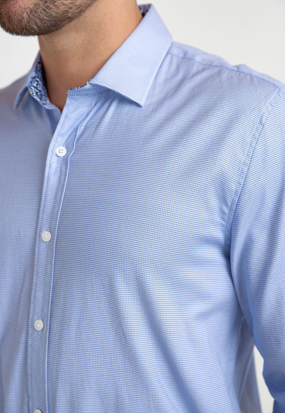 Camisa Formal Hombre Celeste-2