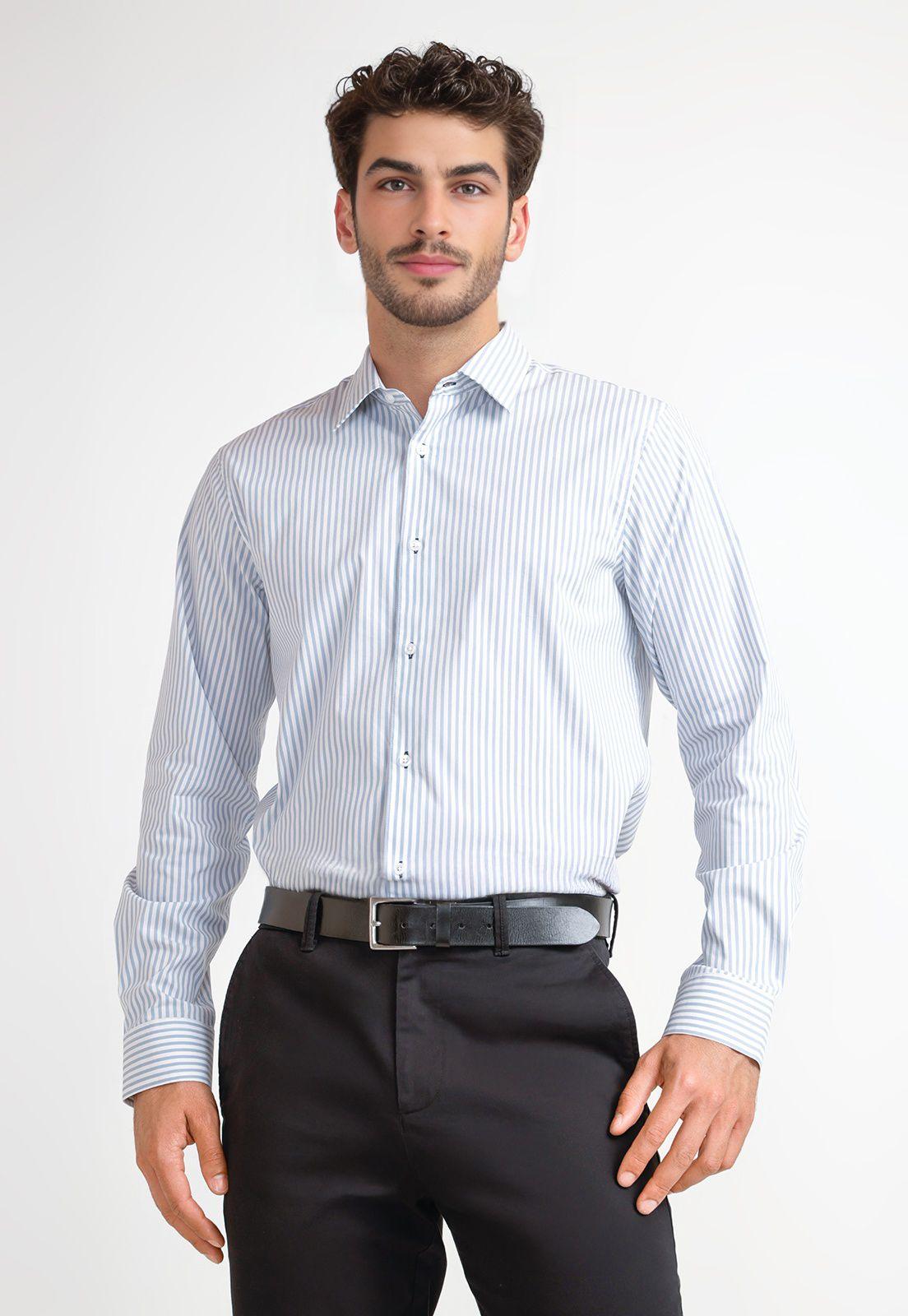 Camisa Formal Hombre Celeste Claro-0