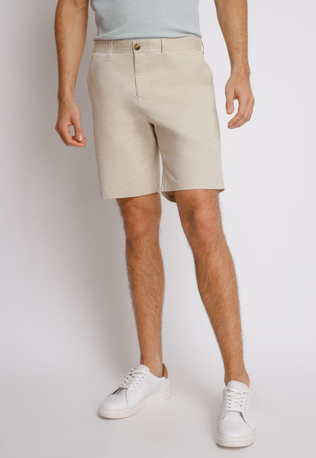Shorts hombre Slim Fit Valerio Algodón Beige-0