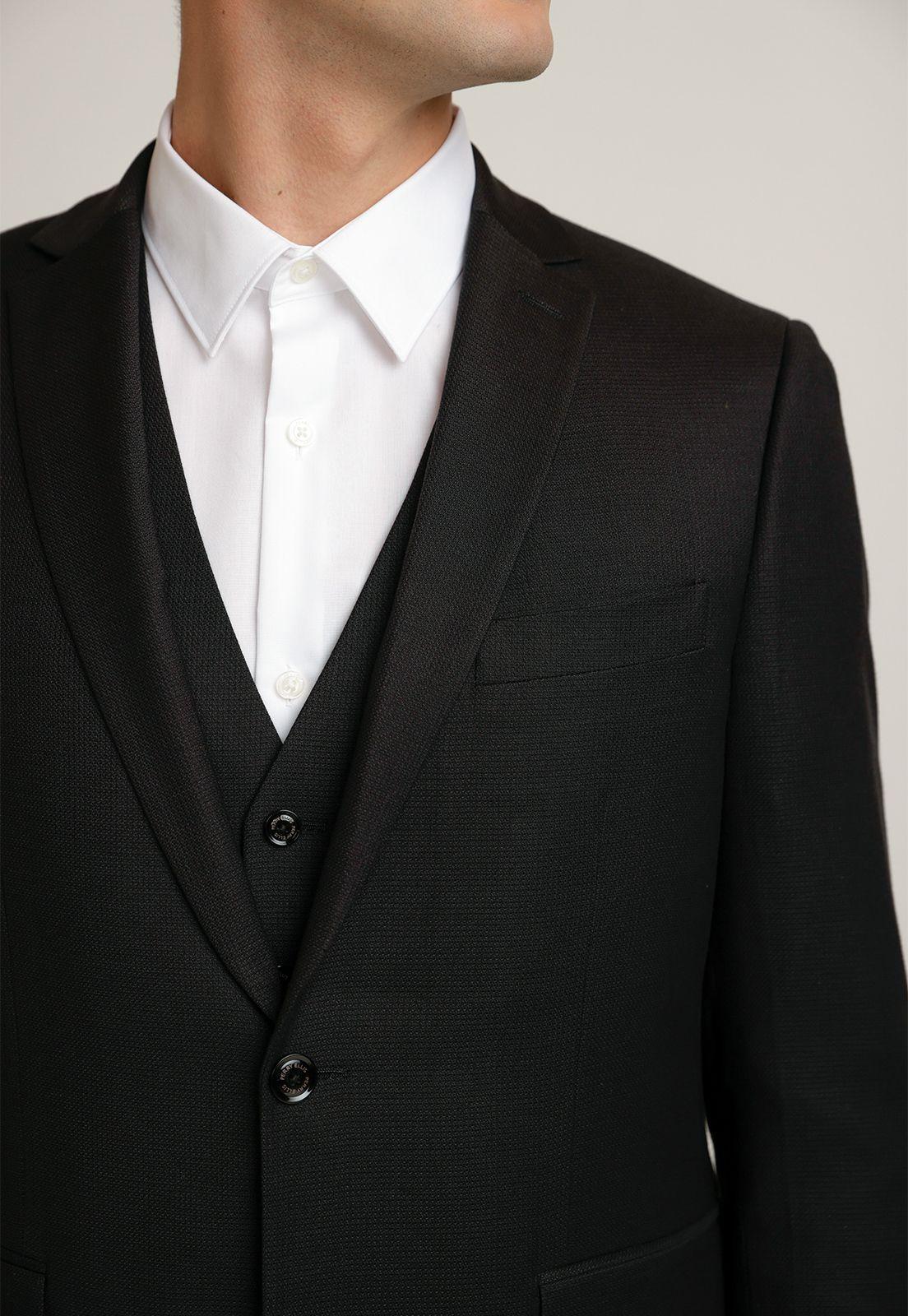 Chaqueta Hombre Traje Suit Separates Washable Negro-2