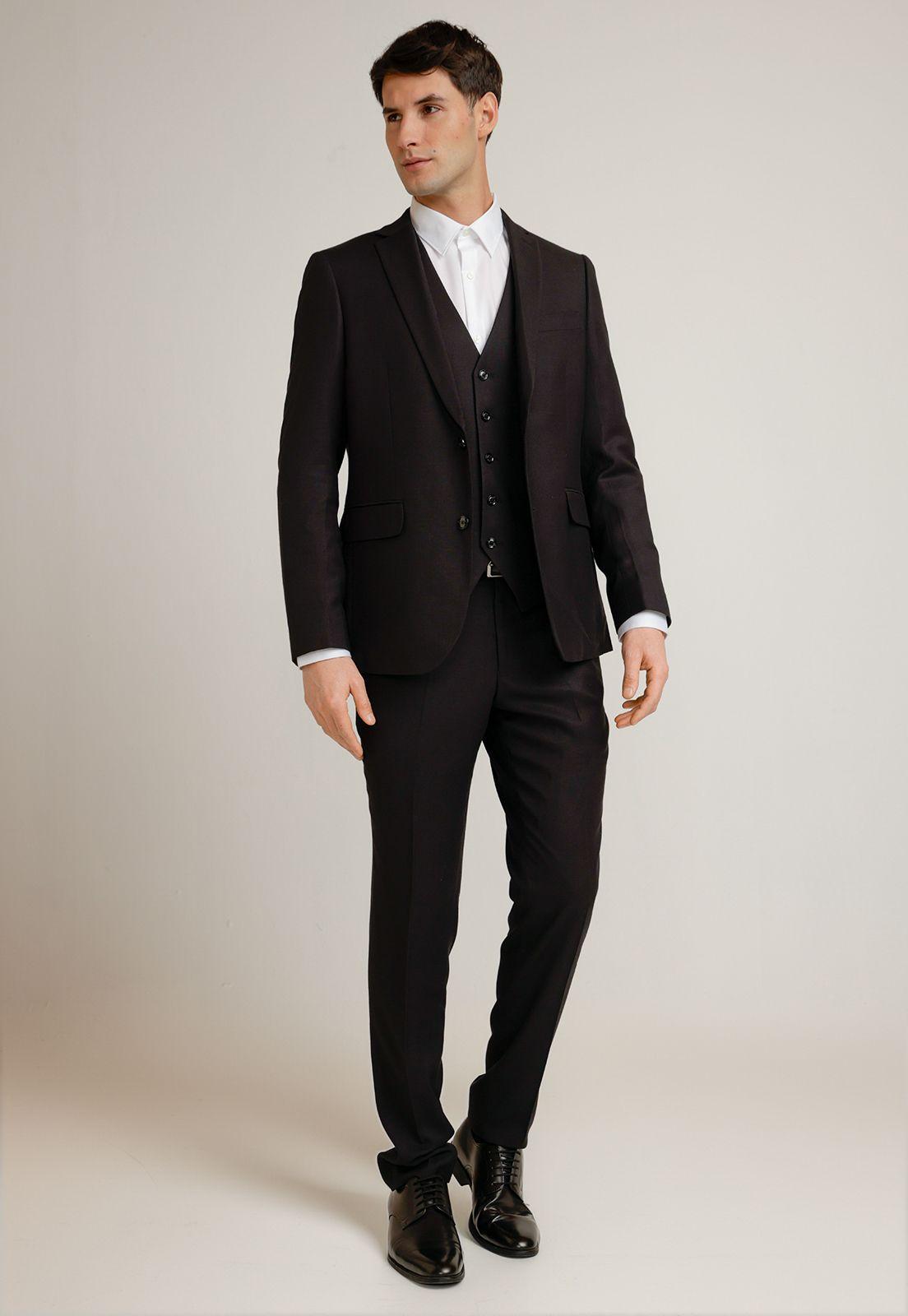 Chaqueta Hombre Traje Suit Separates Washable Negro-3