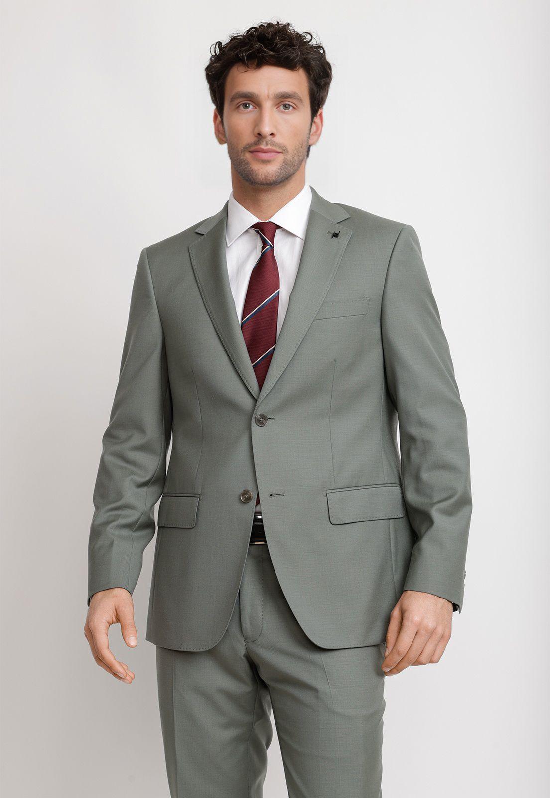 Chaqueta Hombre Formal Lana S100'S Mix&Color Verde-0