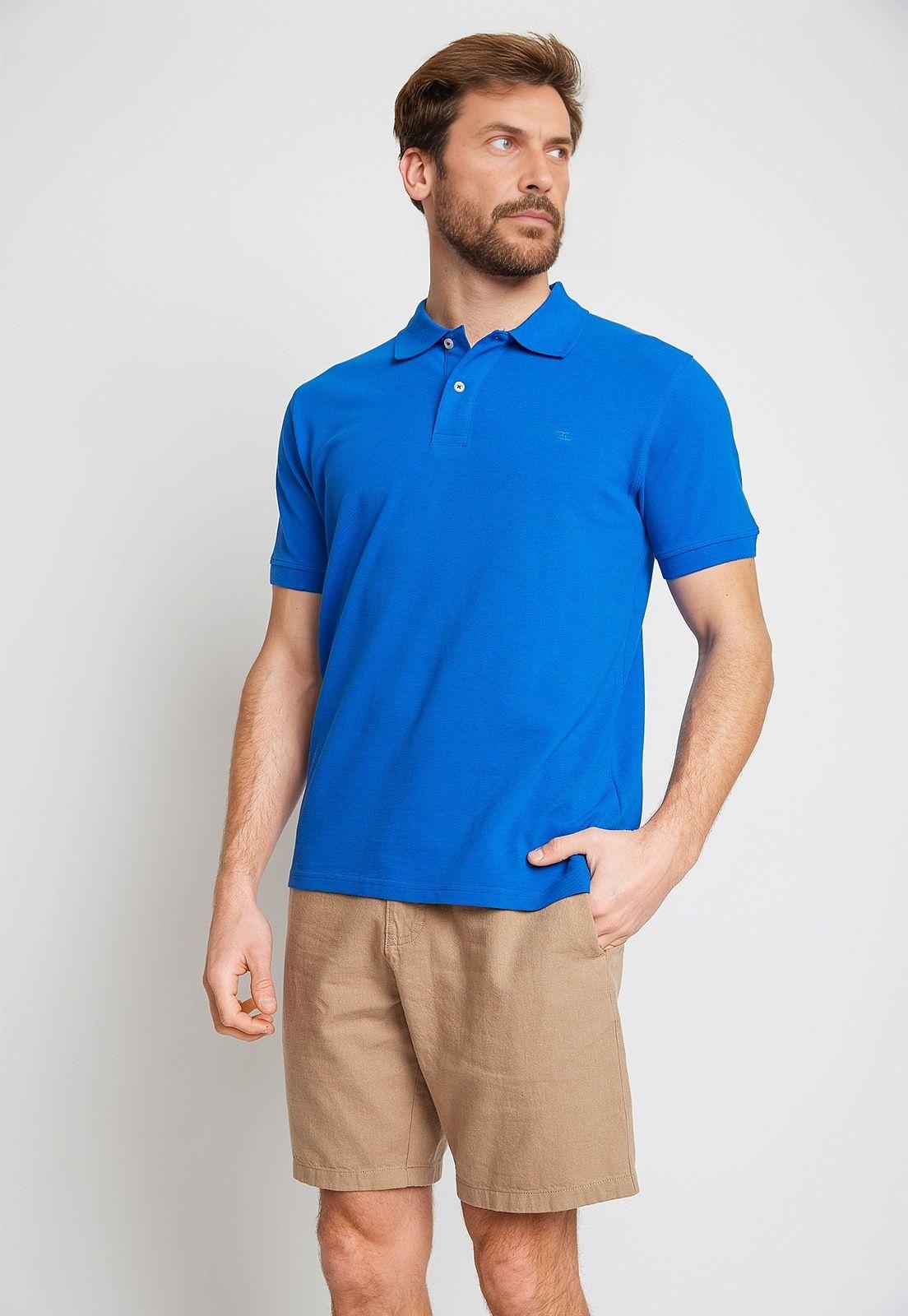 Polera Hombre Algodón Polo Regular Marini Azul-0