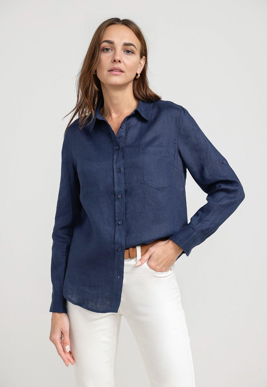Blusa Mujer Cea Lino Navy-0