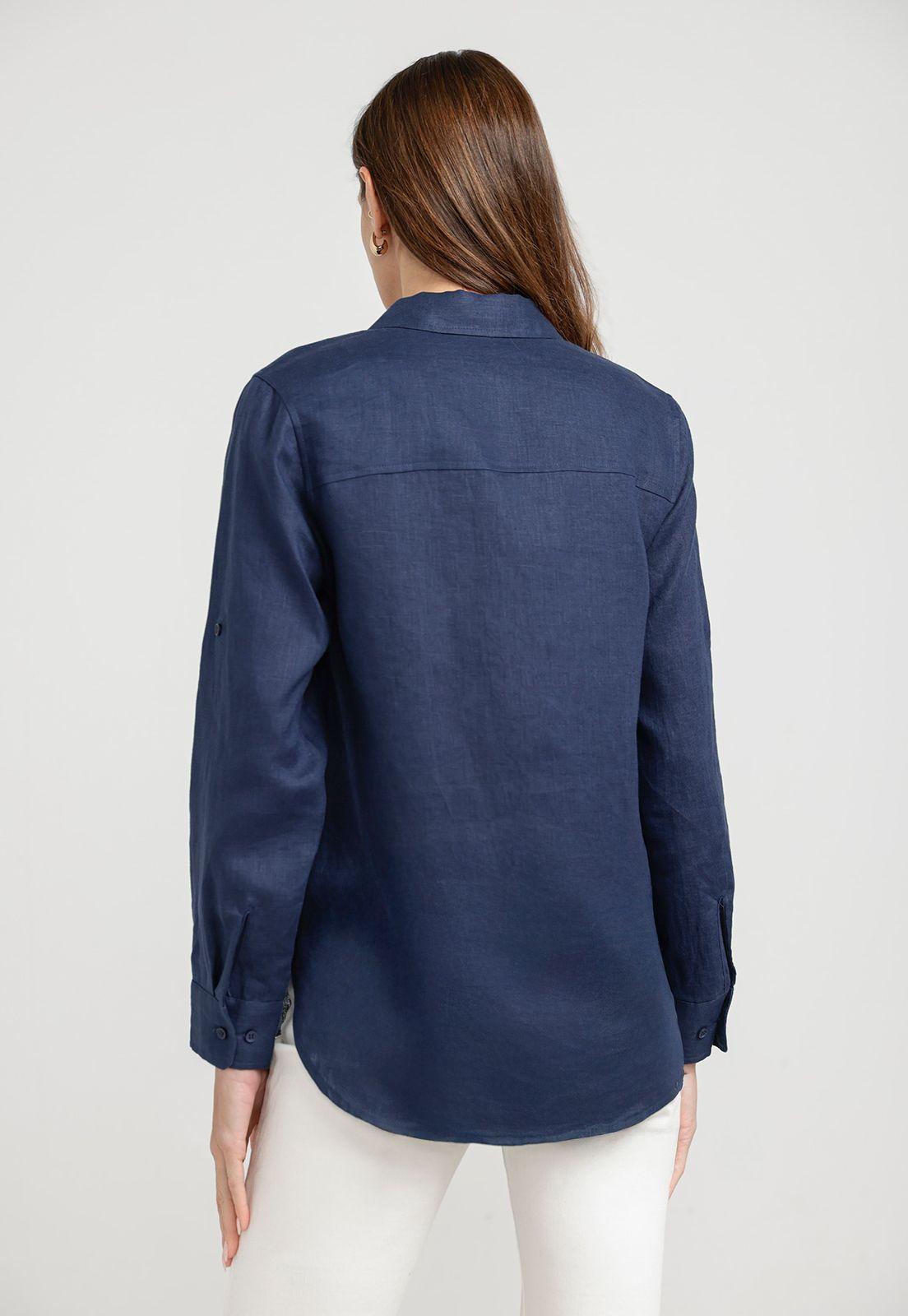 Blusa Mujer Cea Lino Navy-1
