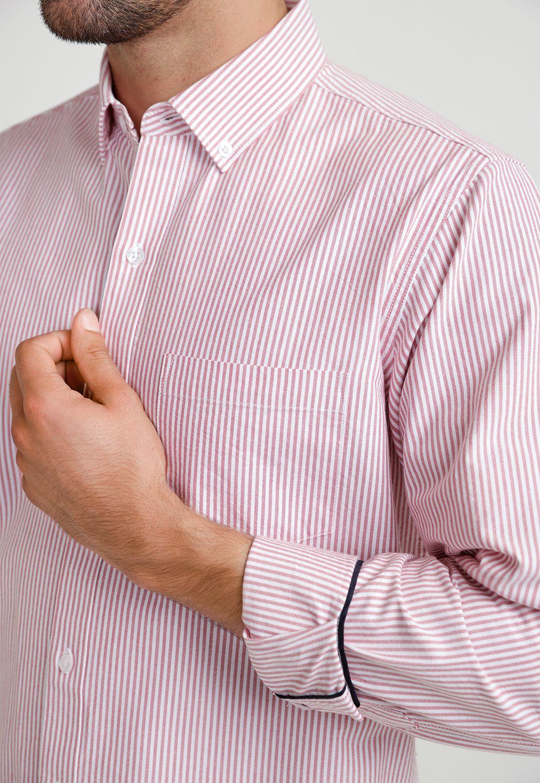 Camisa Rayas Hombre Beta Rojo-2