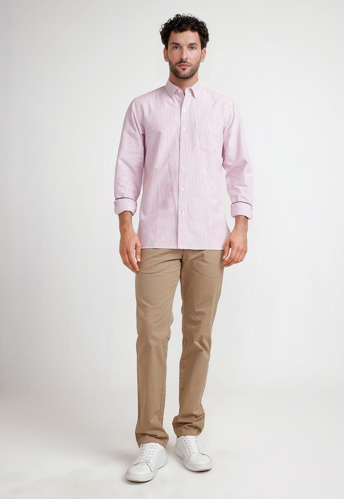 Camisa Rayas Hombre Beta Rojo-3