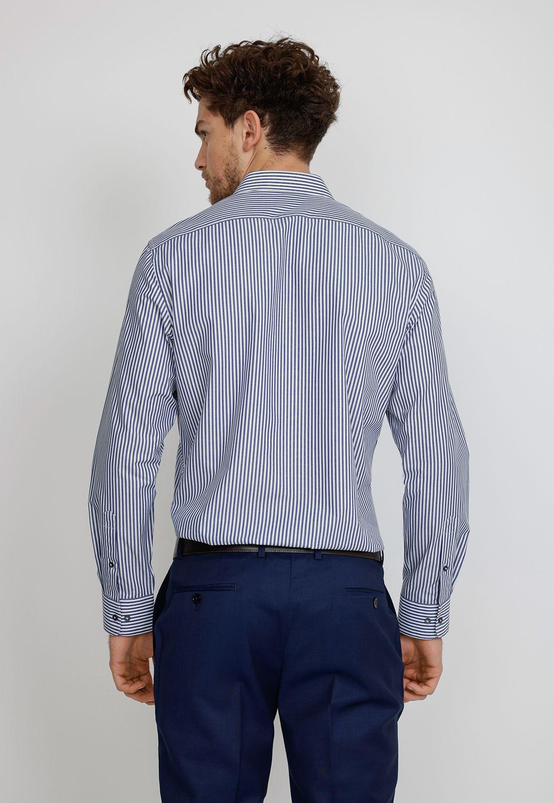 Camisa hombre formal executive rayas azul-1