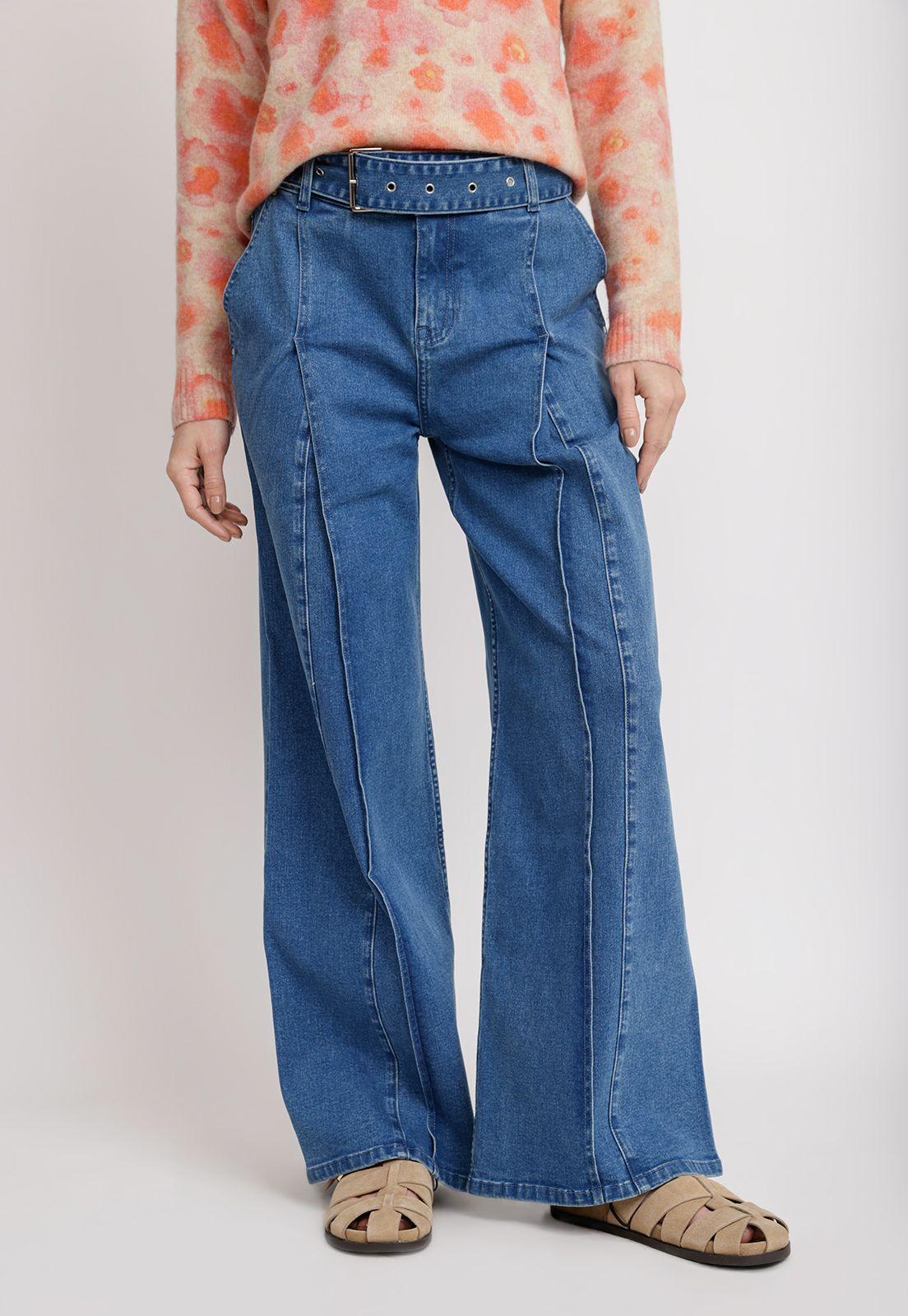 Jeans Pierna Ancha Celeste Ambrose Mujer-0