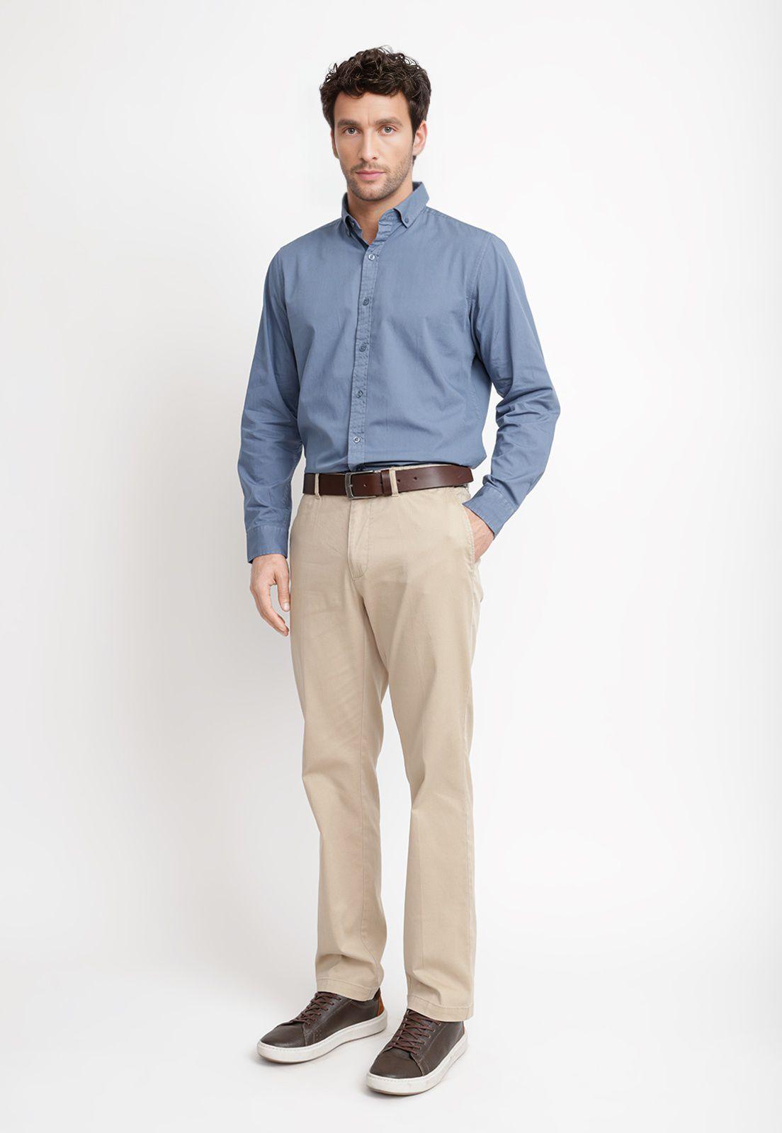 Pantalón Texturado Hombre Algodón Vulcan Khaki-3