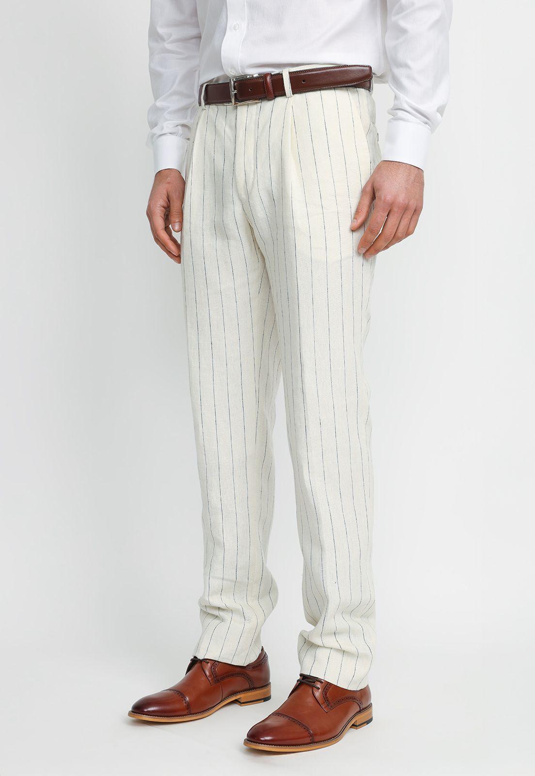 Pantalón Hombre Formal Lino Classic Arena-0