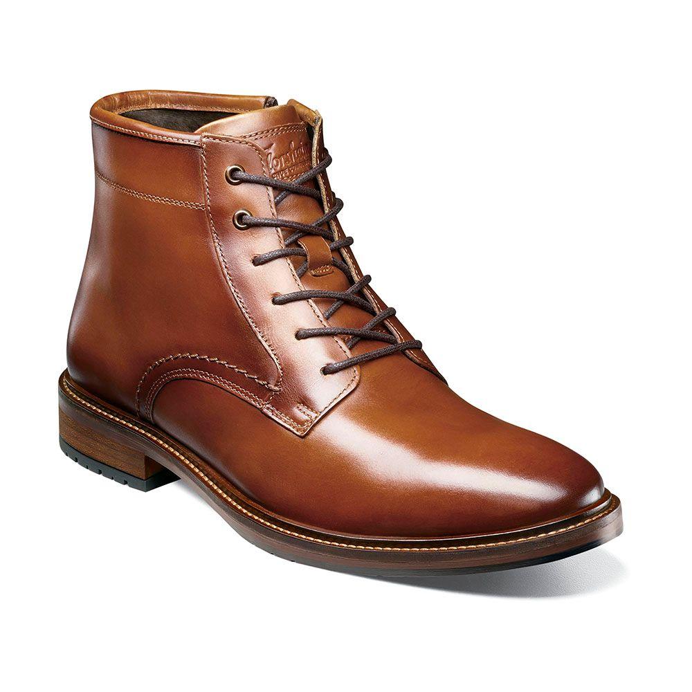 Botines Casual Forge Plain Toe Lace Up Cognac-0