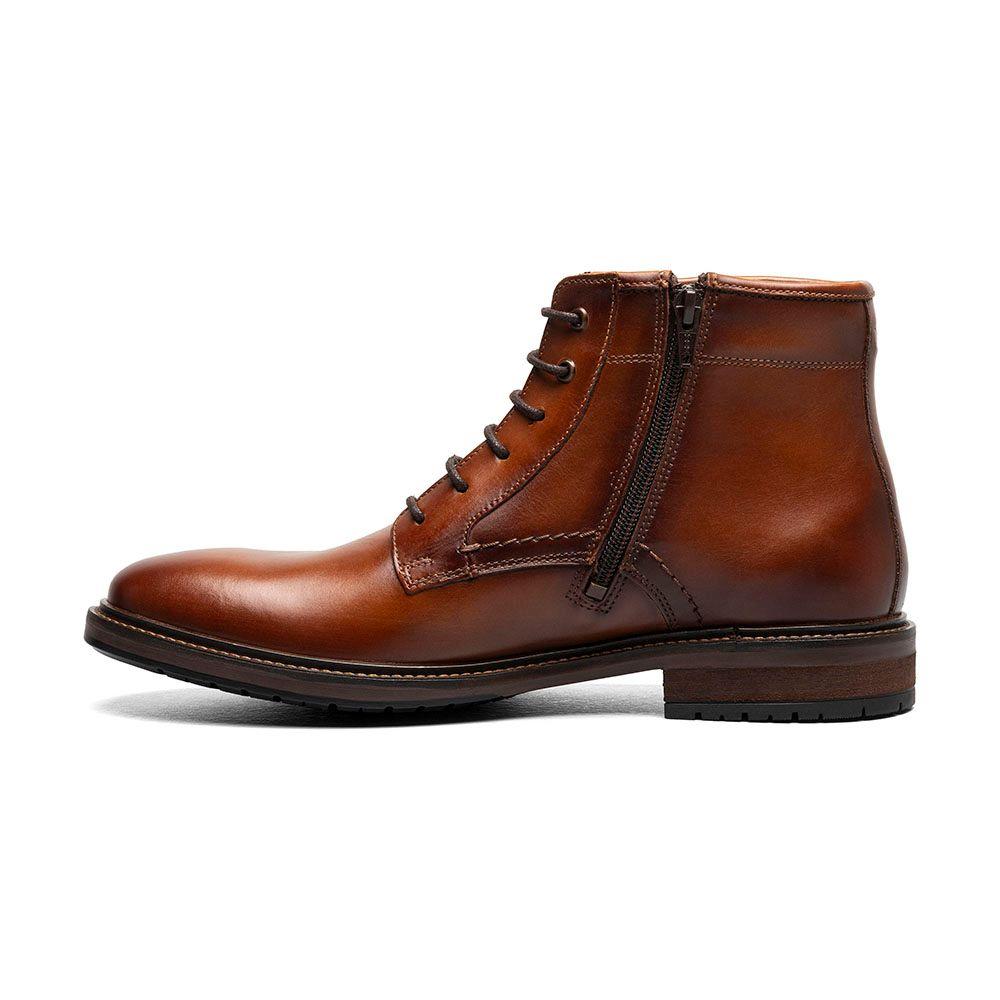 Botines Casual Forge Plain Toe Lace Up Cognac-4