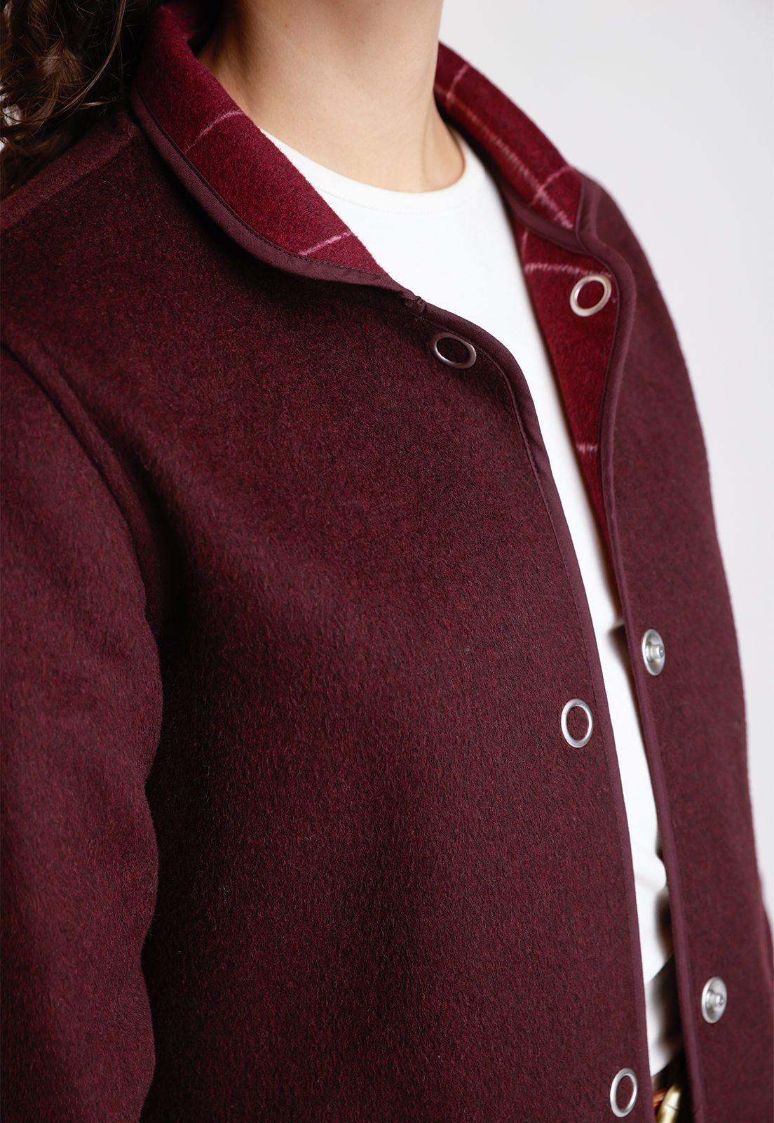 Chaquetón De Mujer Reversible Marlee Color Burdeo-4