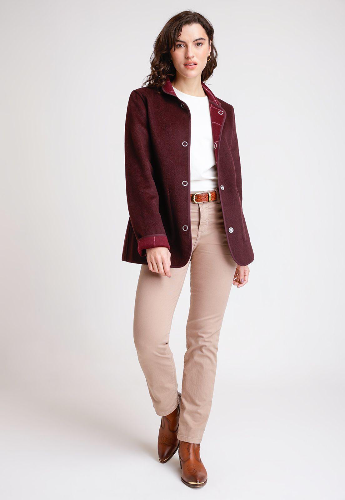 Chaquetón De Mujer Reversible Marlee Color Burdeo-6