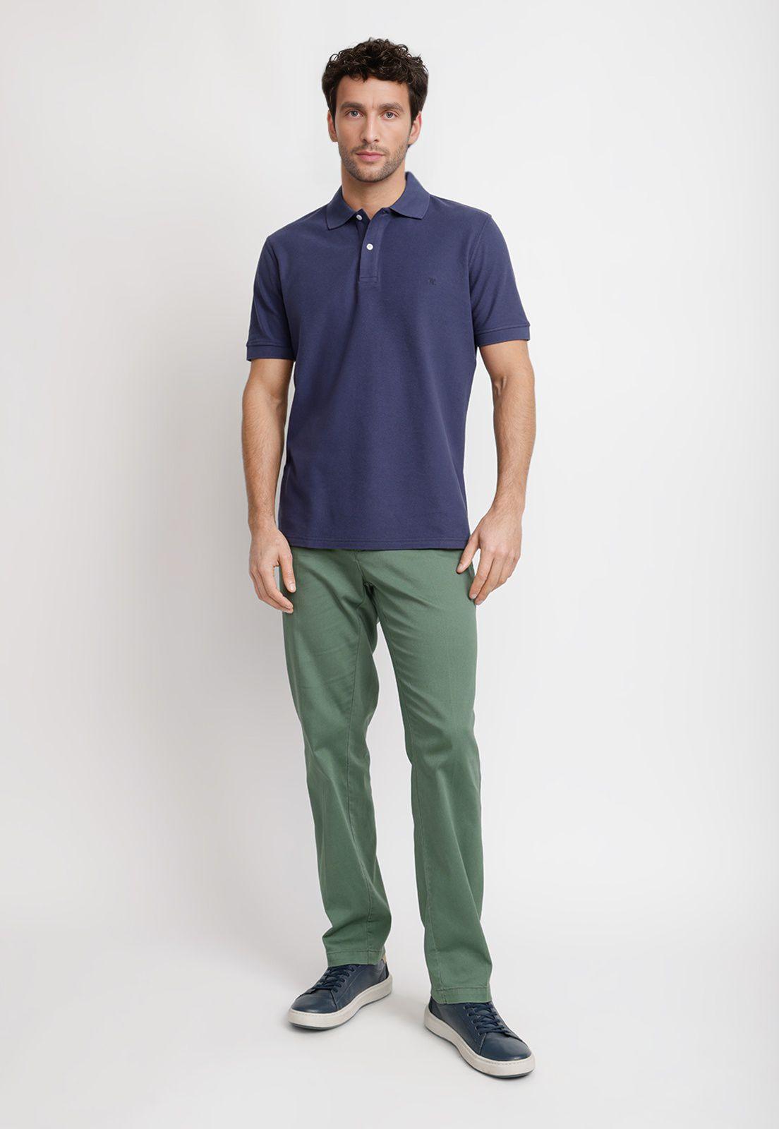 Polera Polo Pique Algodón Marini Azul Marino-3