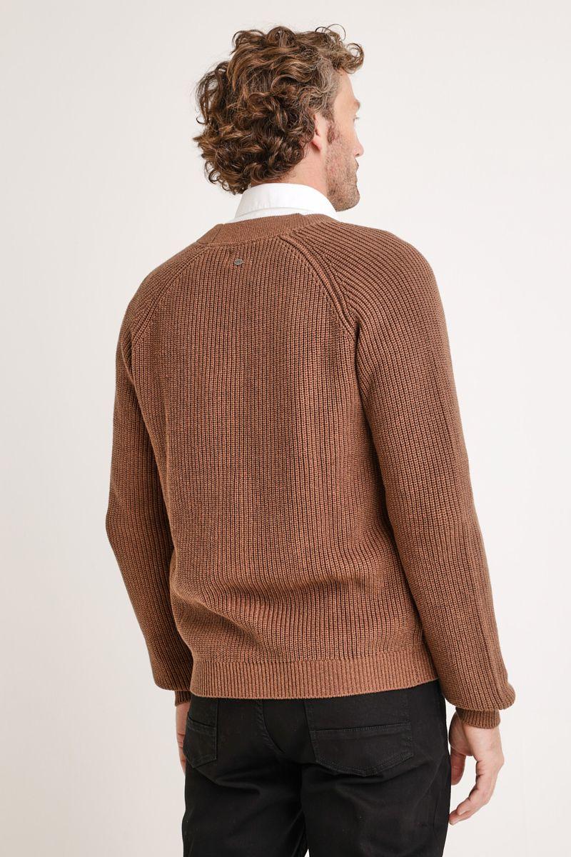 Cardigan de hombre tejido café-1