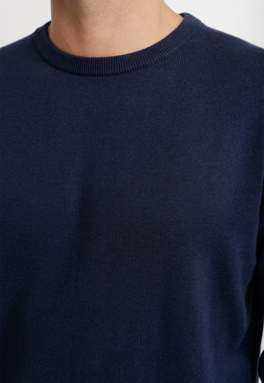 Sweater Cuello C Algodón Phelps Azul Marino-2