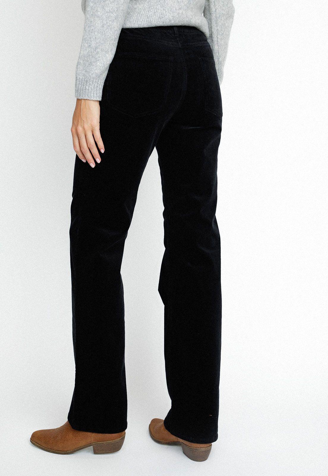 Pantalón De Cotelé De Mujer Ishang Color Negro-1