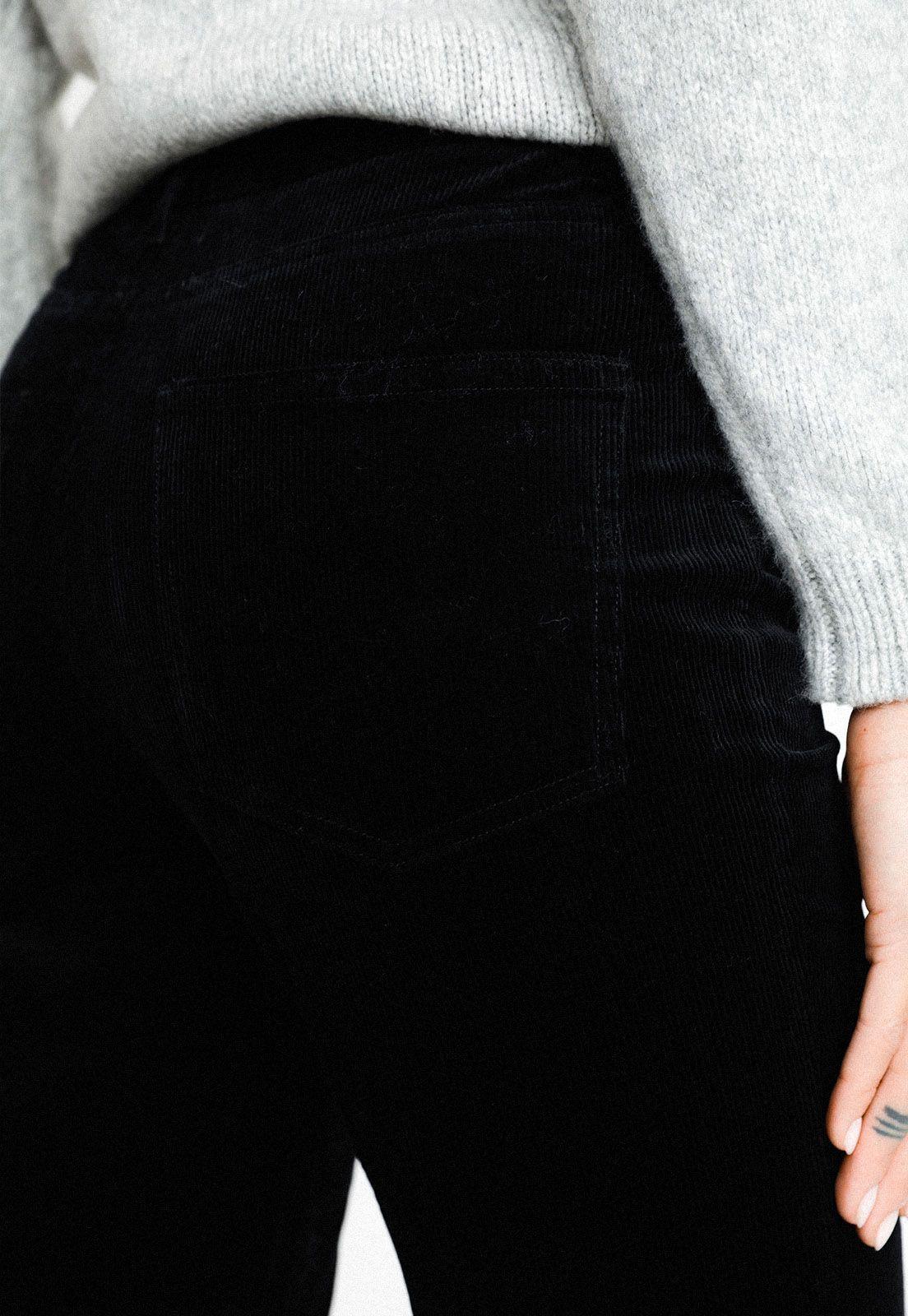 Pantalón De Cotelé De Mujer Ishang Color Negro-2