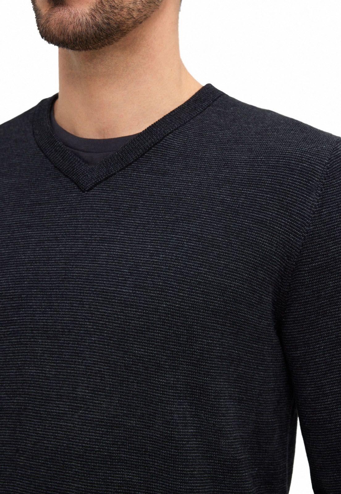 Sweater Vneck Microdiseño Negro-2