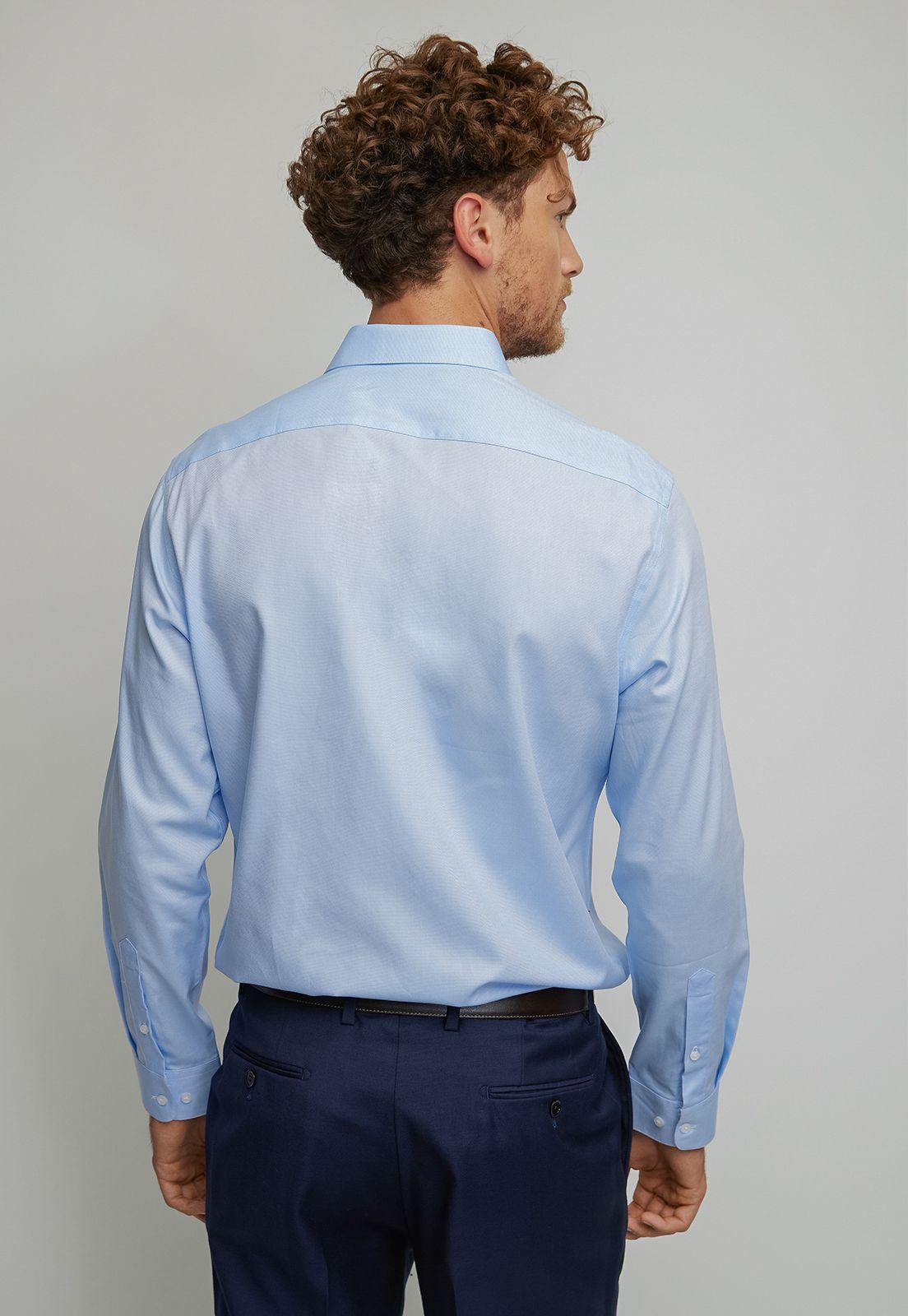 Camisa formal manga larga celeste Easy care (cuidado fácil)-1